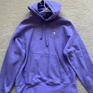 Purple champion hoodie. On hold